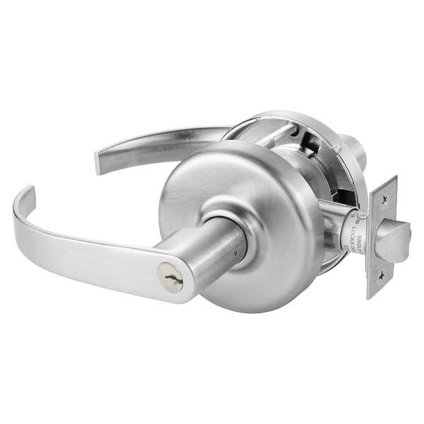 Grade 2 Entry or Office Cylindrical Lock, Princeton Lever, Conventional Cylinder, Satin Chrome Finis